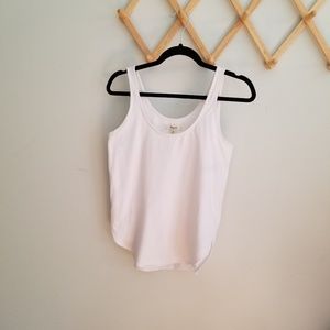white madewell tank top with side slits